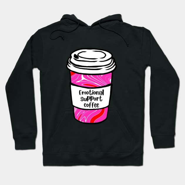 Pink Emotional Support Coffee Hoodie by ROLLIE MC SCROLLIE